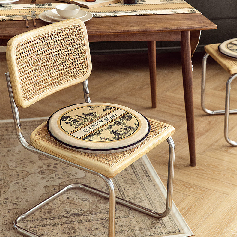 country road logo round cushion