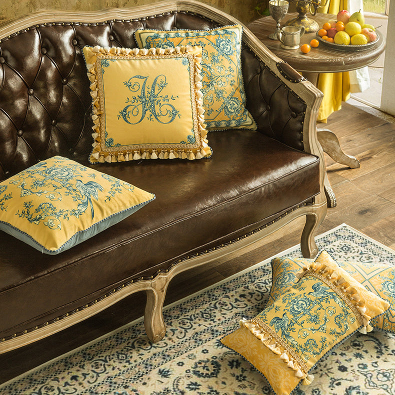 6design european rose art square cushion