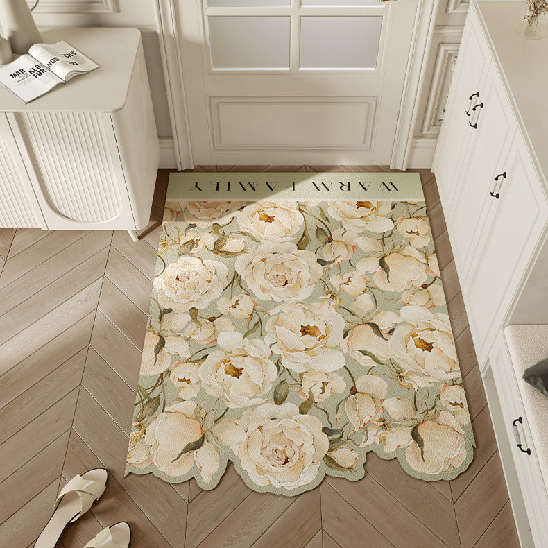 4design romantic flower door mat