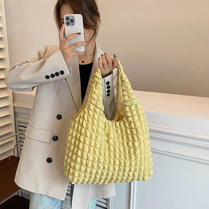 5color square puff handbag