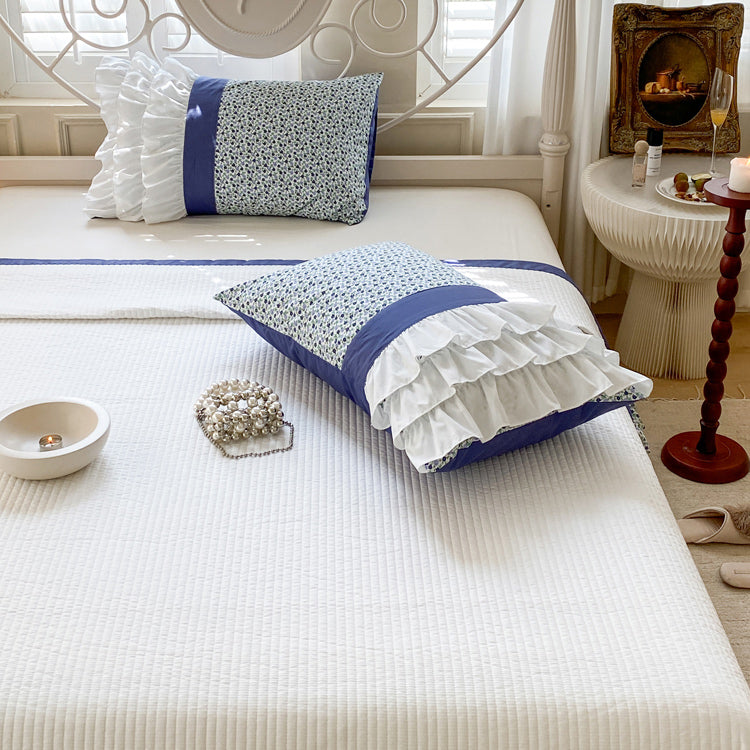 4design flower frill quilt & pillow sheets set