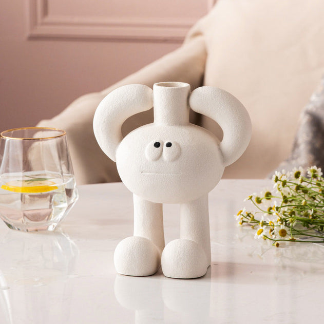 white big foot vase