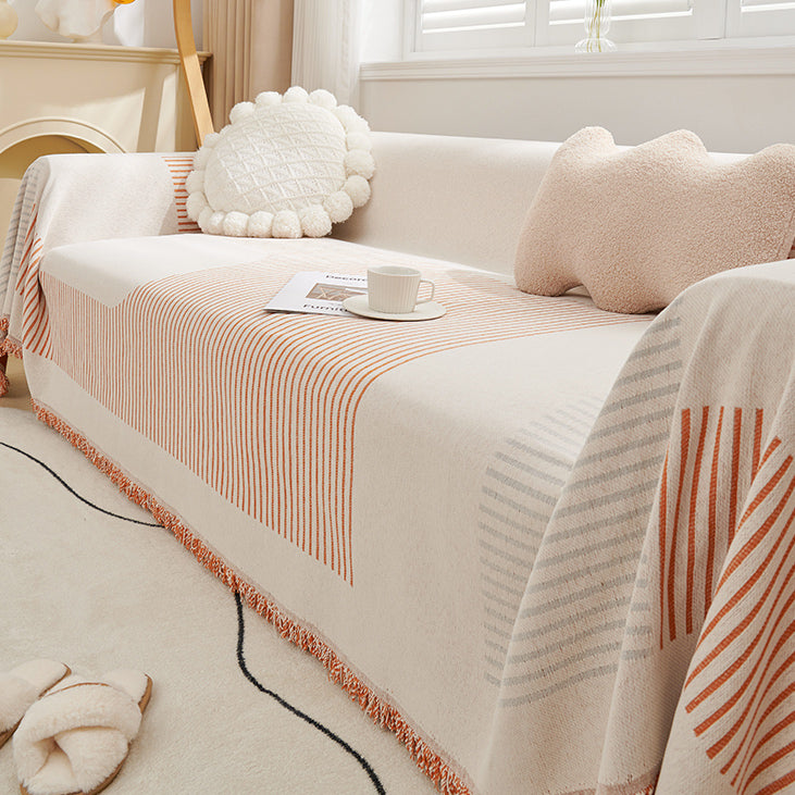 4color two tone line sofa cover