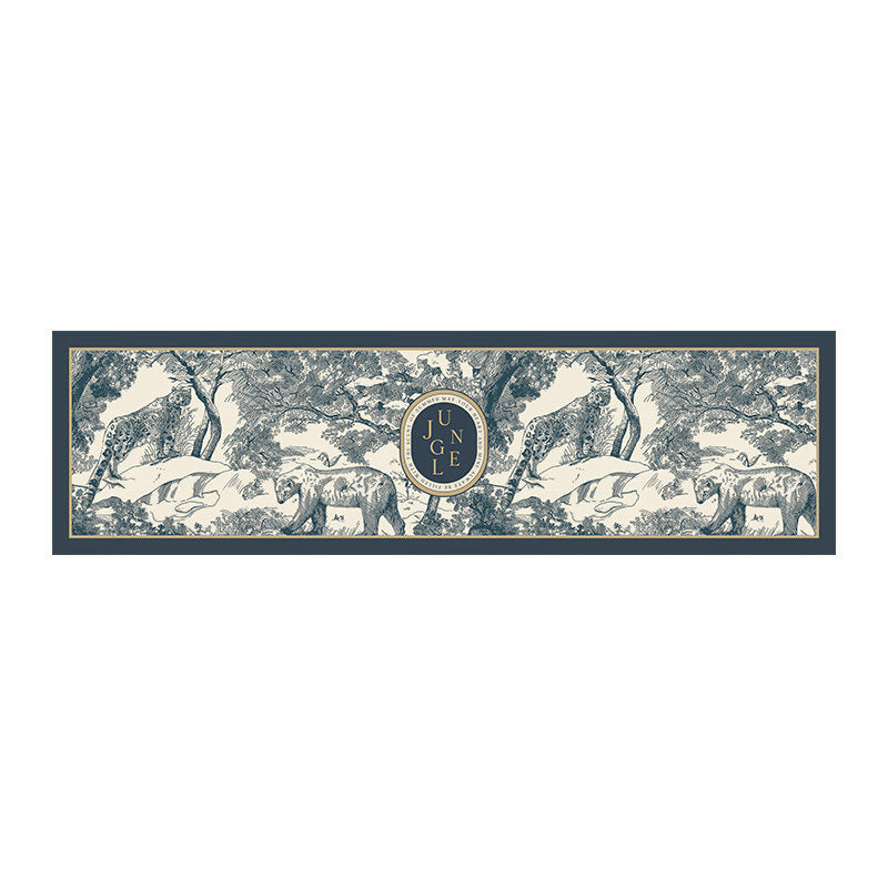 blue retro forest shelf mat