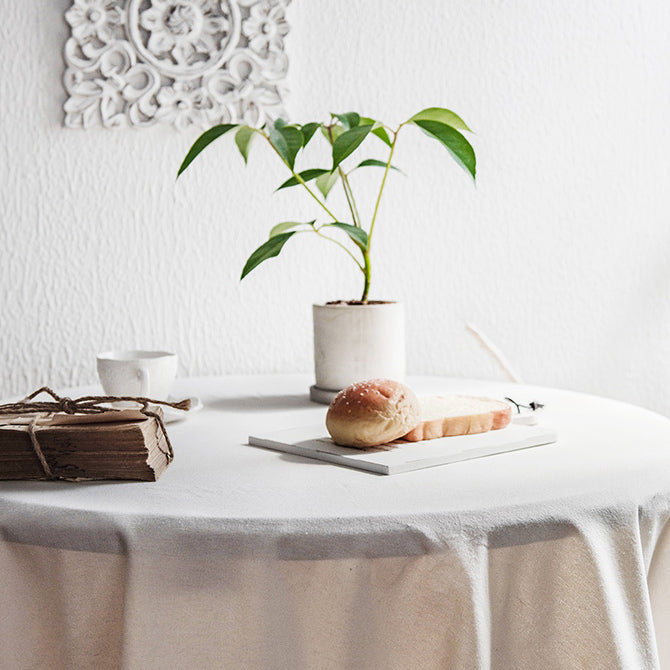 4color round frills tablecloth