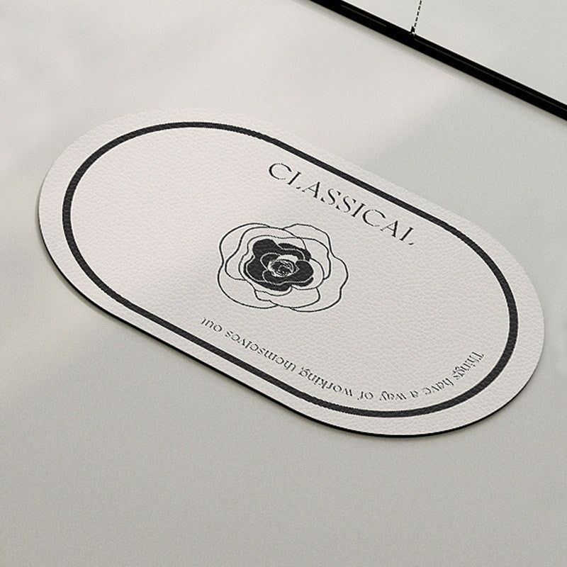 classical simple flower toilet mat