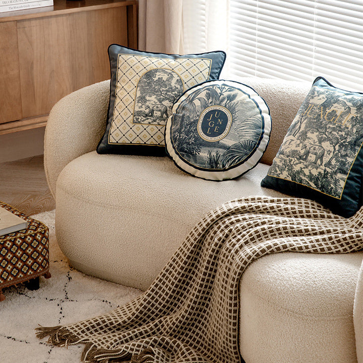 3design blue retro forest cushion
