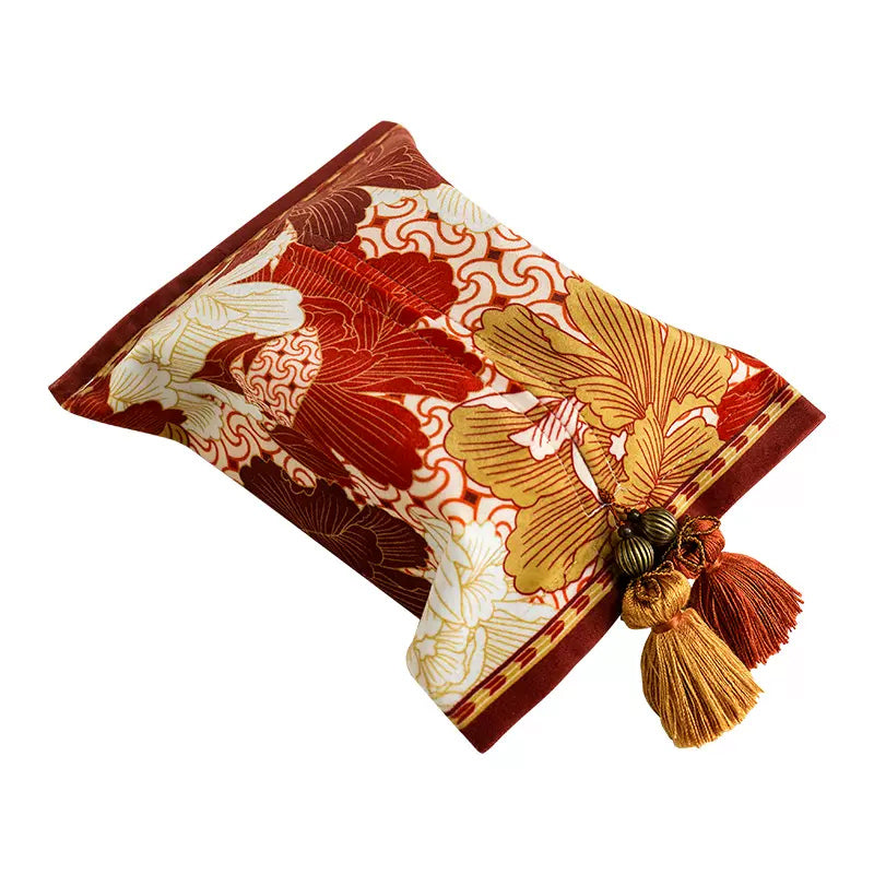 2design red flower tissue case