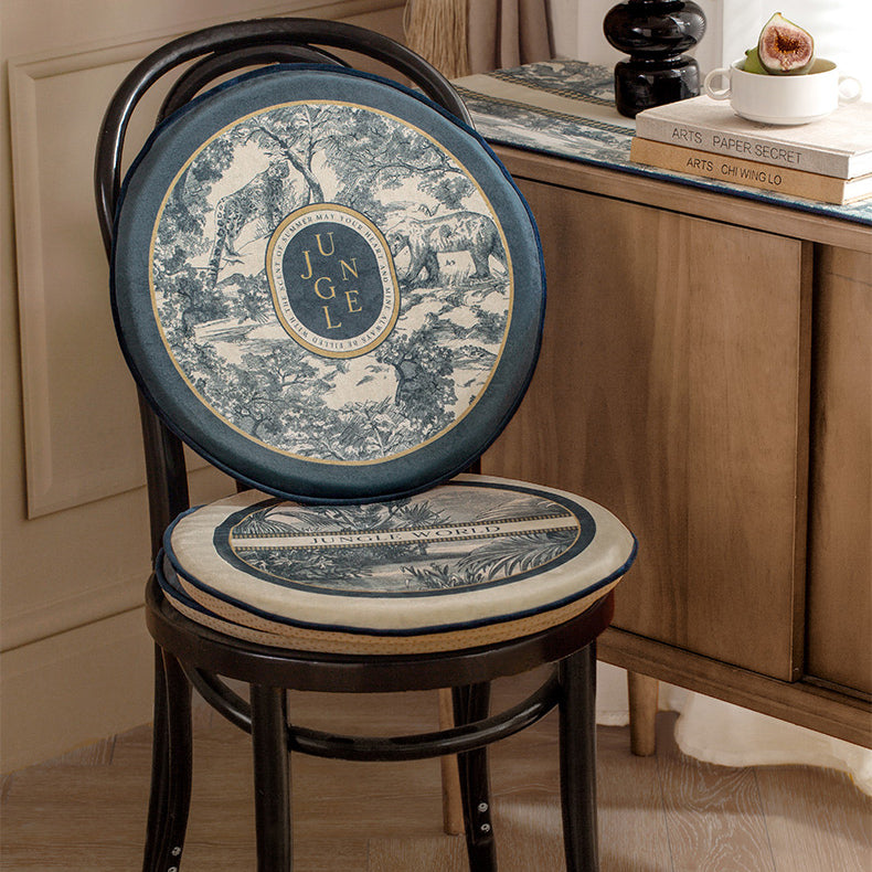 2design blue retro forest cushion