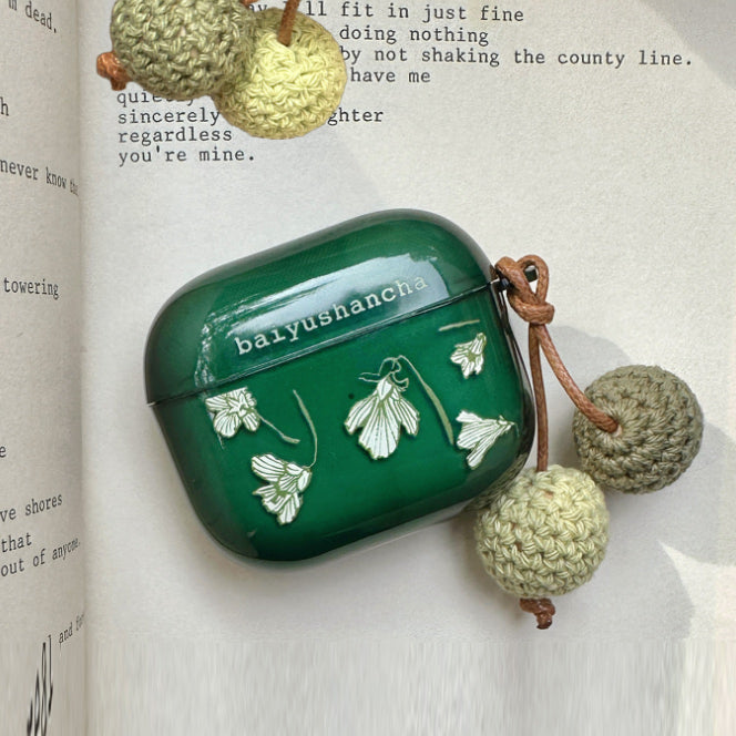 green tea flower Airpods case