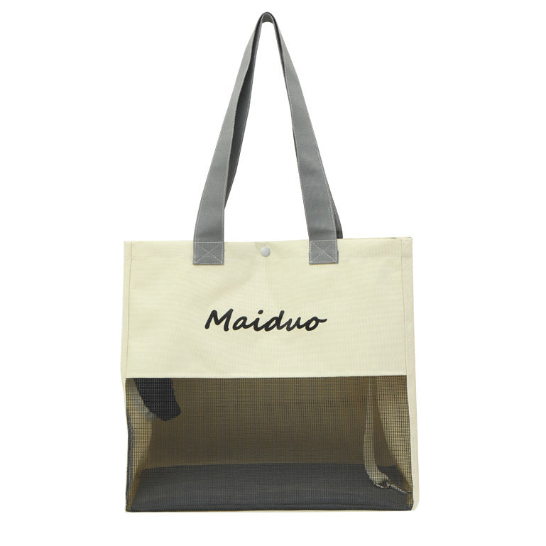 2color open face mesh bag