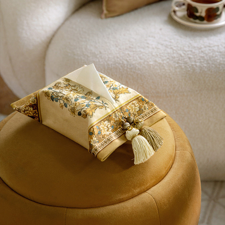 2design retro yellow flower tissue case