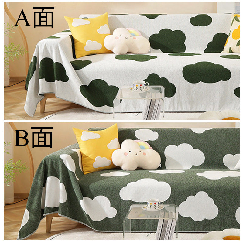 4color reversible print sofa cover