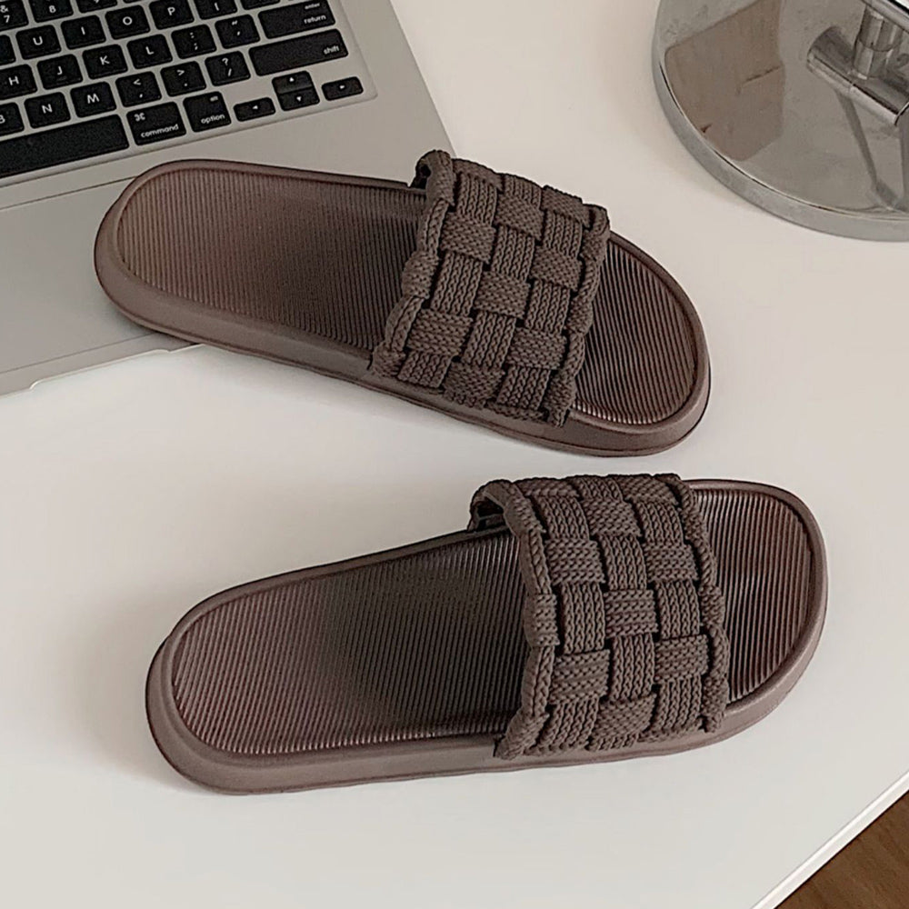 3color knit rubber roomshoes