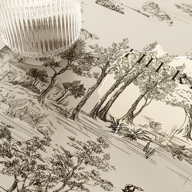 black toile de Jouy place mat