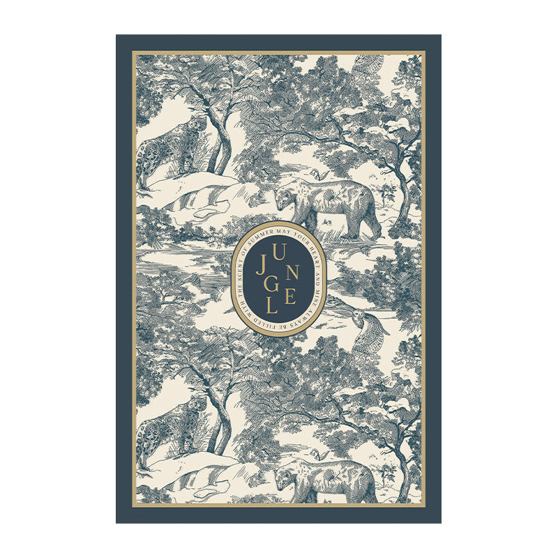 blue retro forest door mat