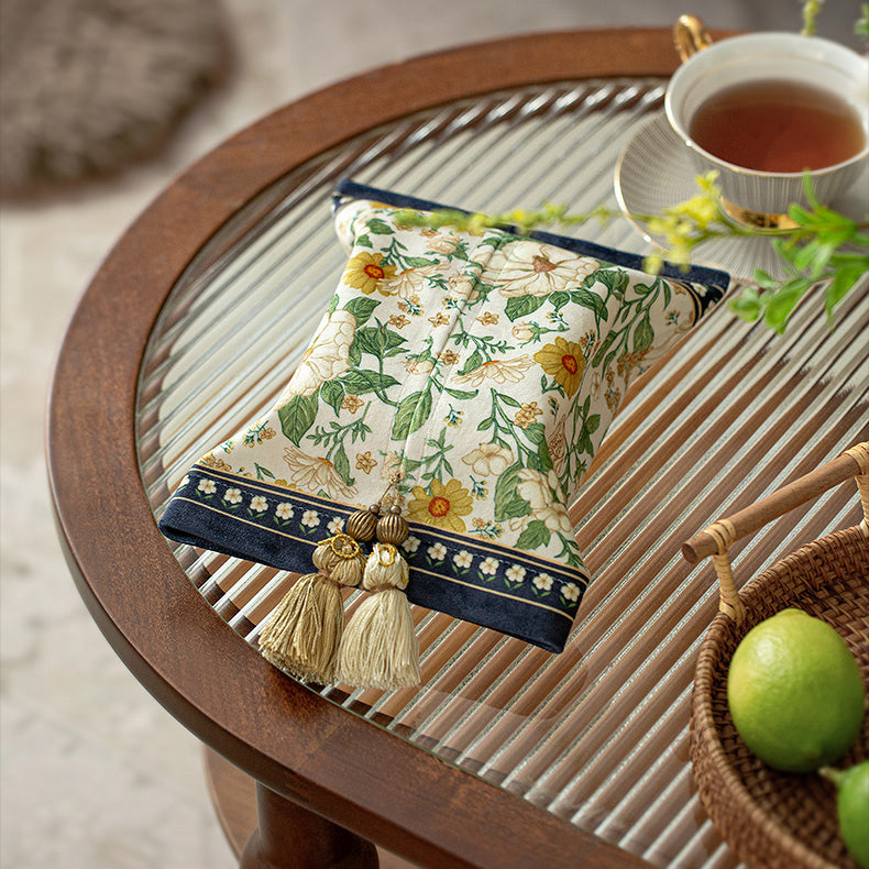 2design navy retro flower tissue case