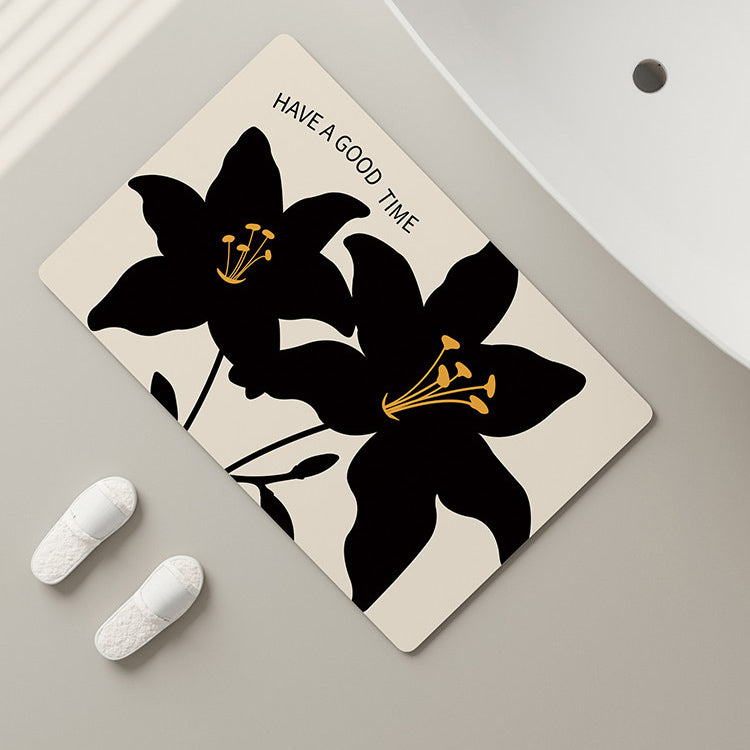 4color lily bath mat