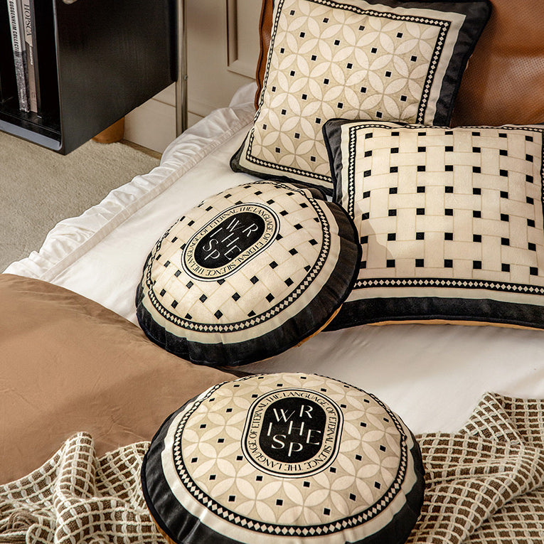 2design brown retro tile cushion