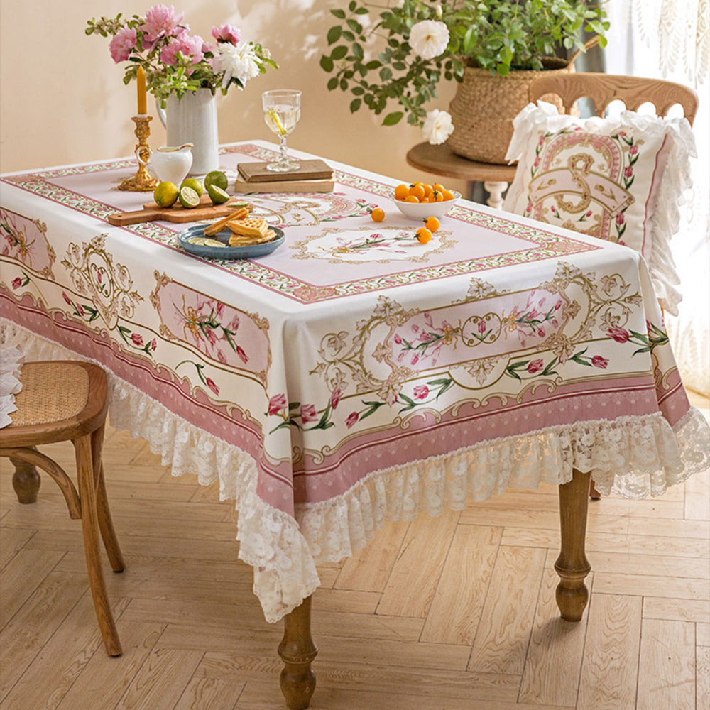 2design pink lovely tulip table cloth