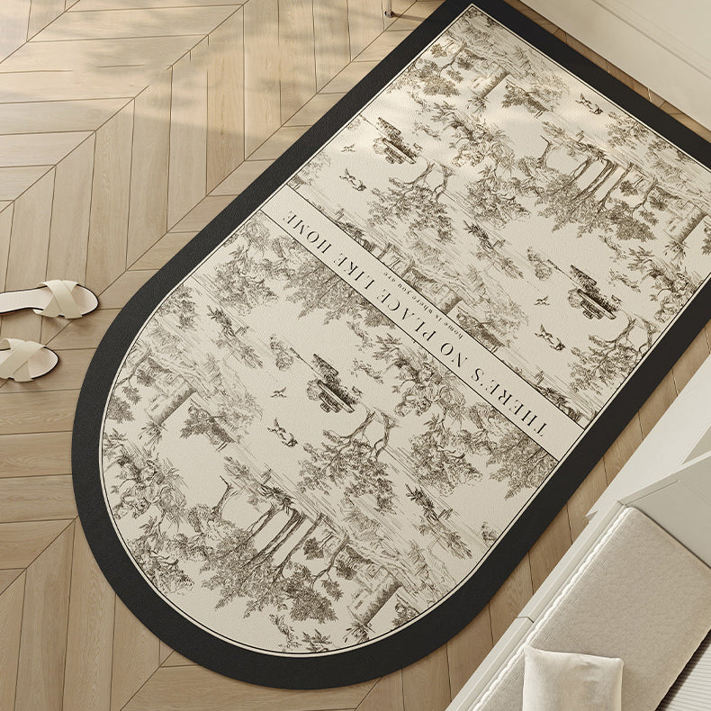 black toile de Jouy door mat