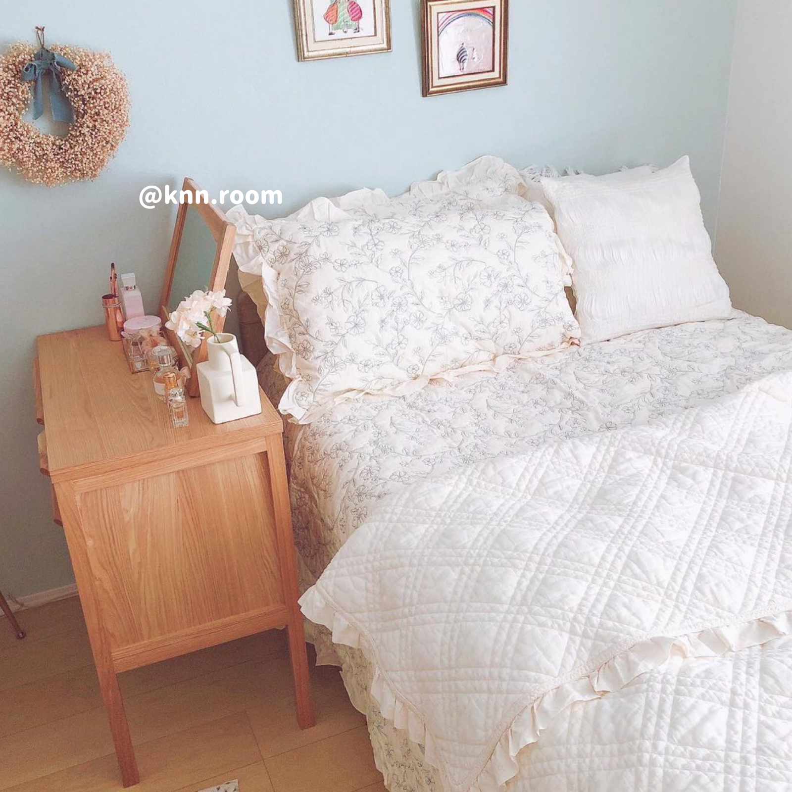 flower embroidery bedlinen set