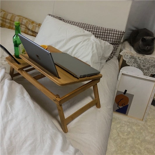 mini wood computer table