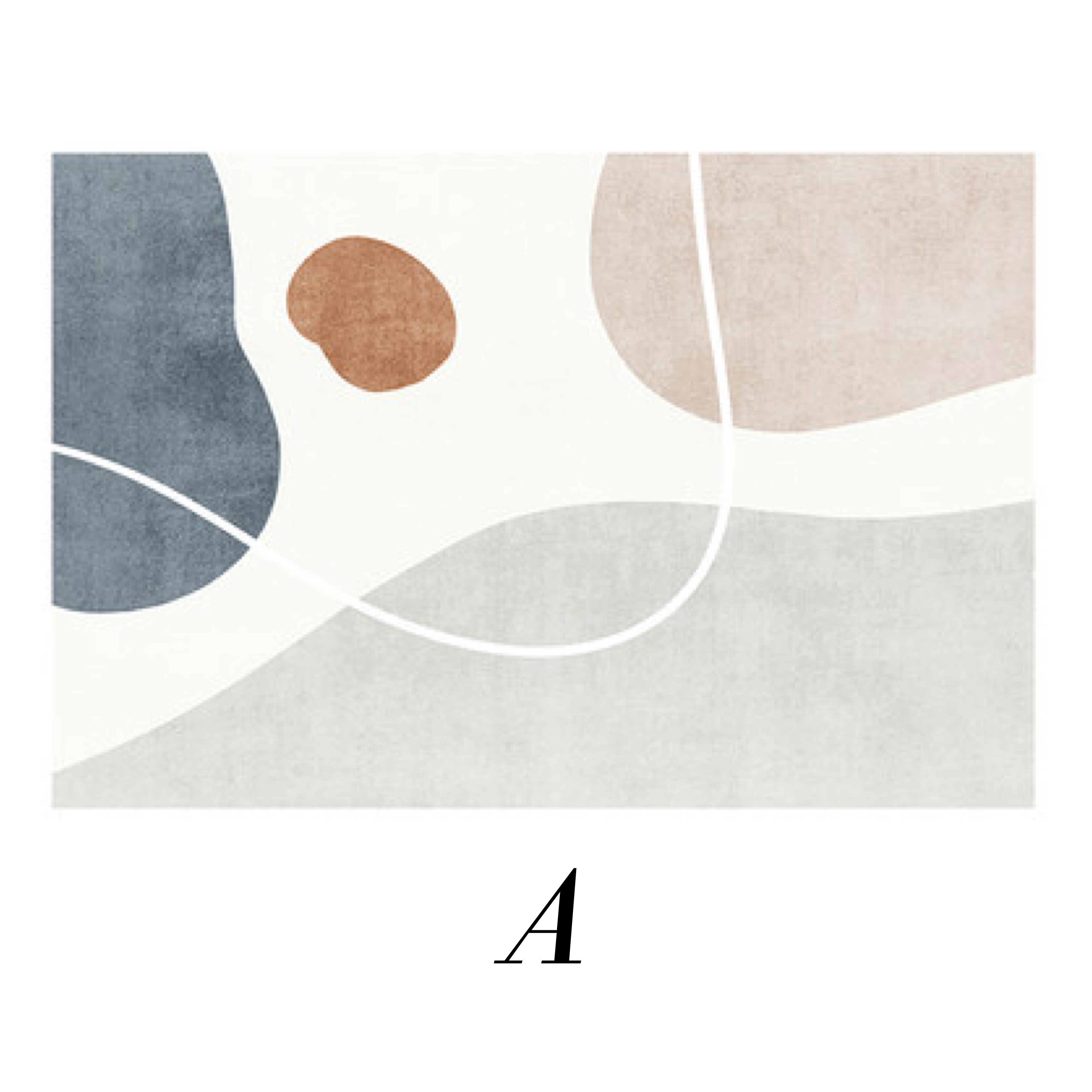 【即納】blue motif 3design square carpet / 80×160cm , A