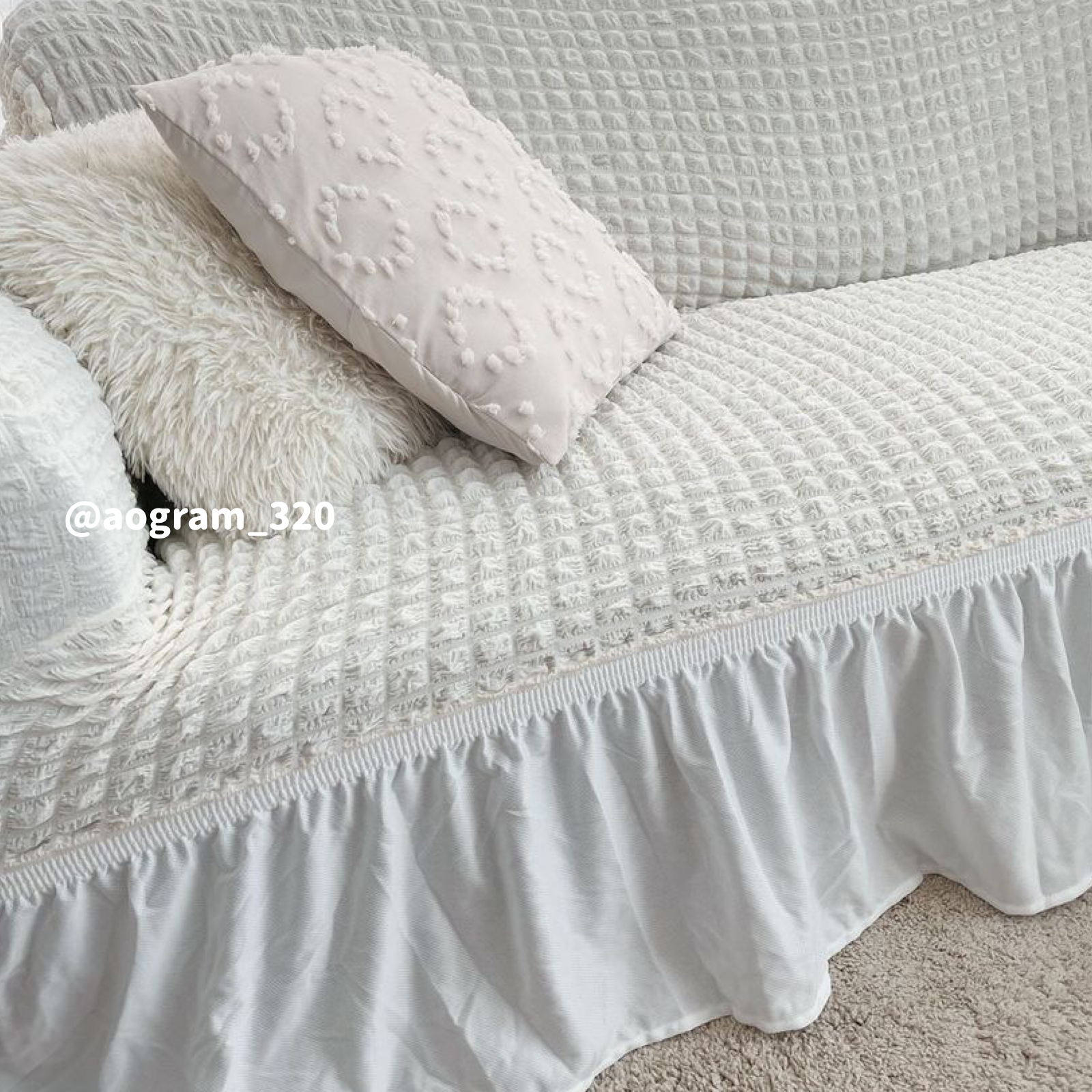 2color frill sofacover