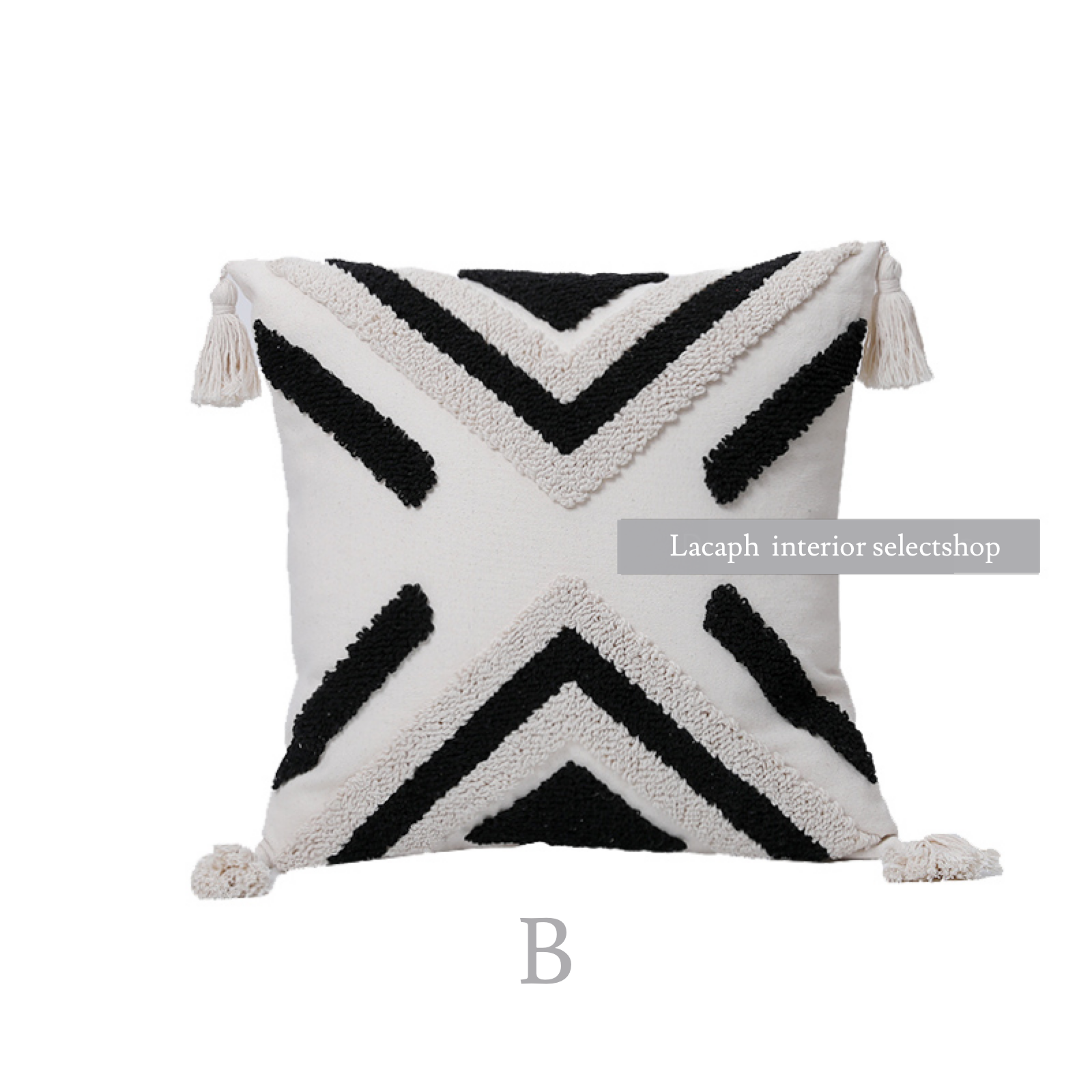 monotone nordic boa cushion