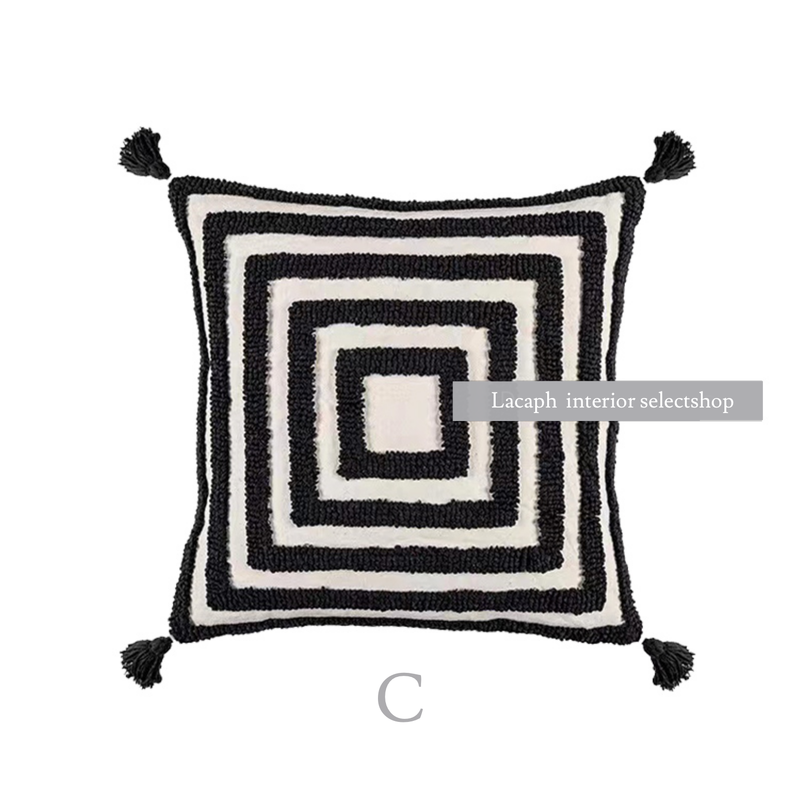 monotone nordic boa cushion