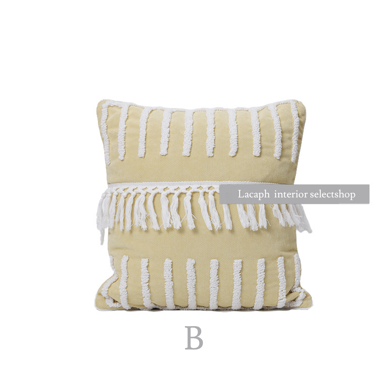 lemon fringe boa cushion