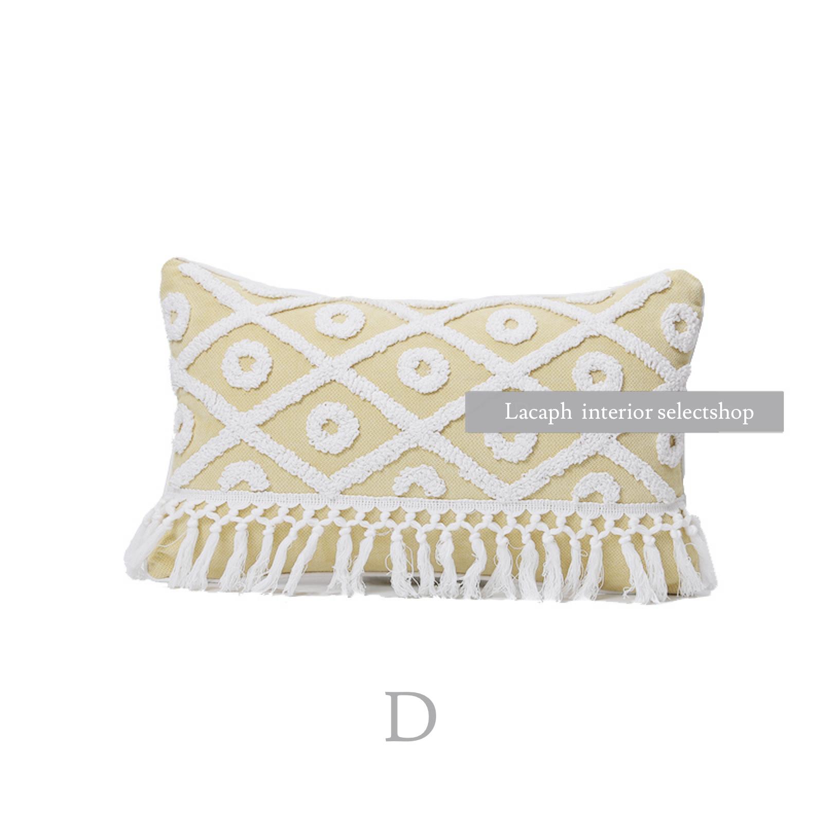 lemon fringe boa cushion