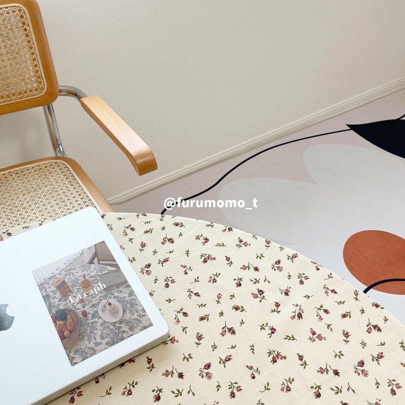 flower beige 4design square carpet