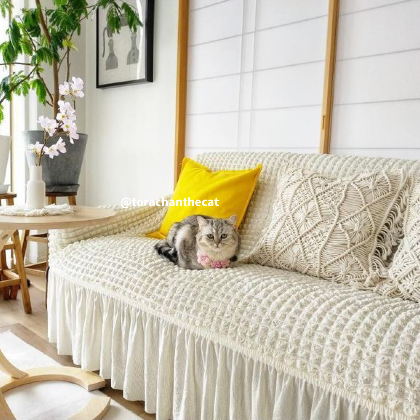 2color frill sofacover