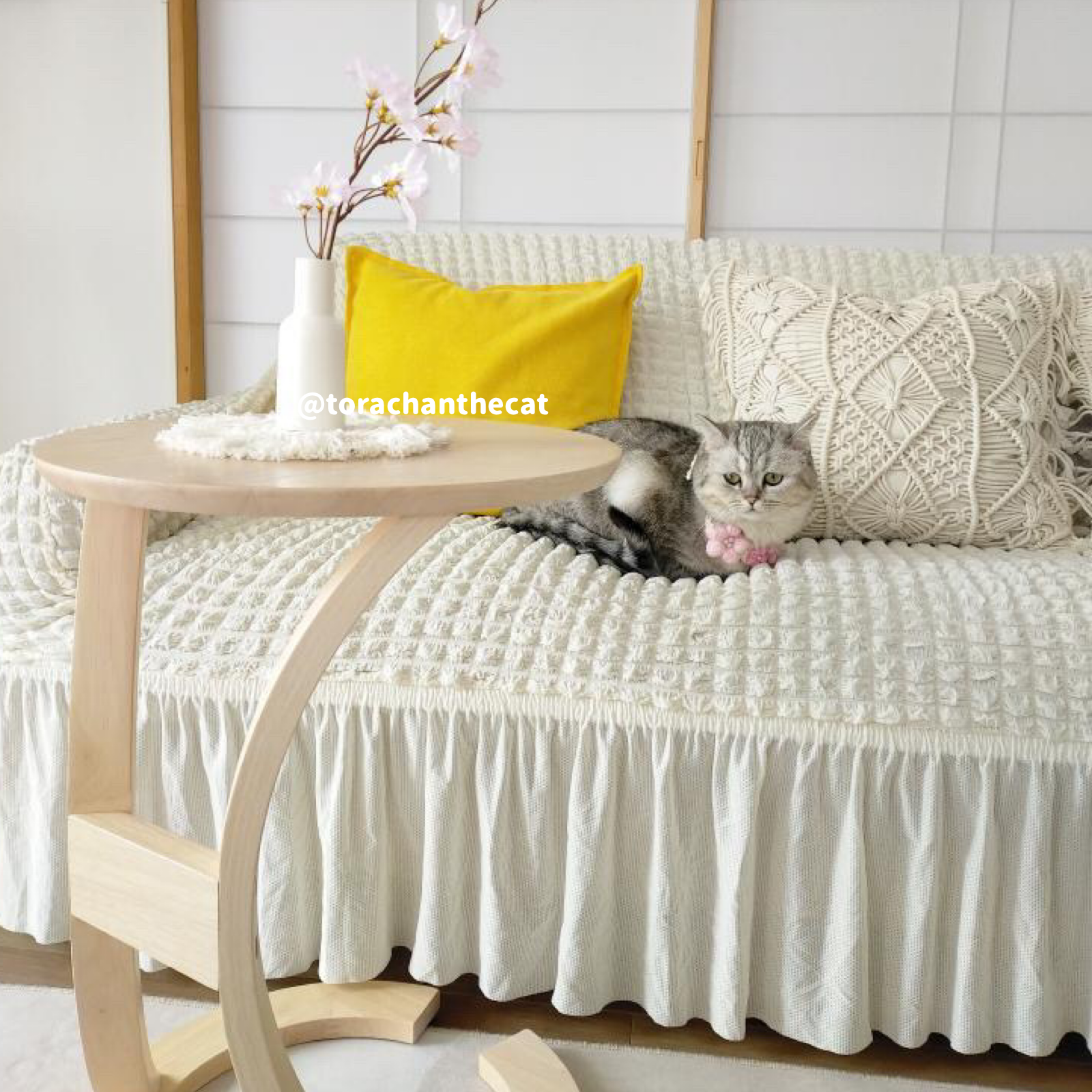 2color frill sofacover