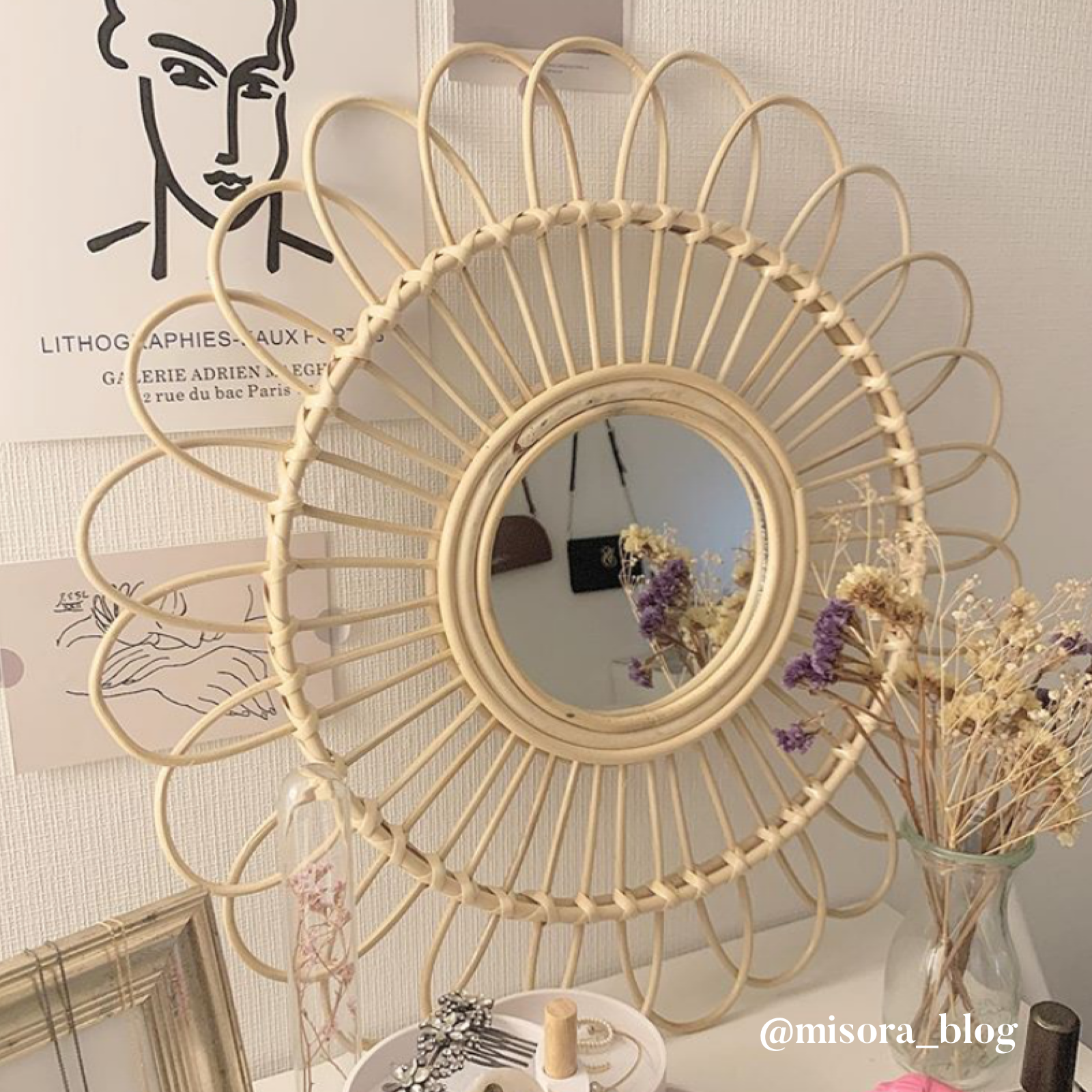 sunflower wood mirror