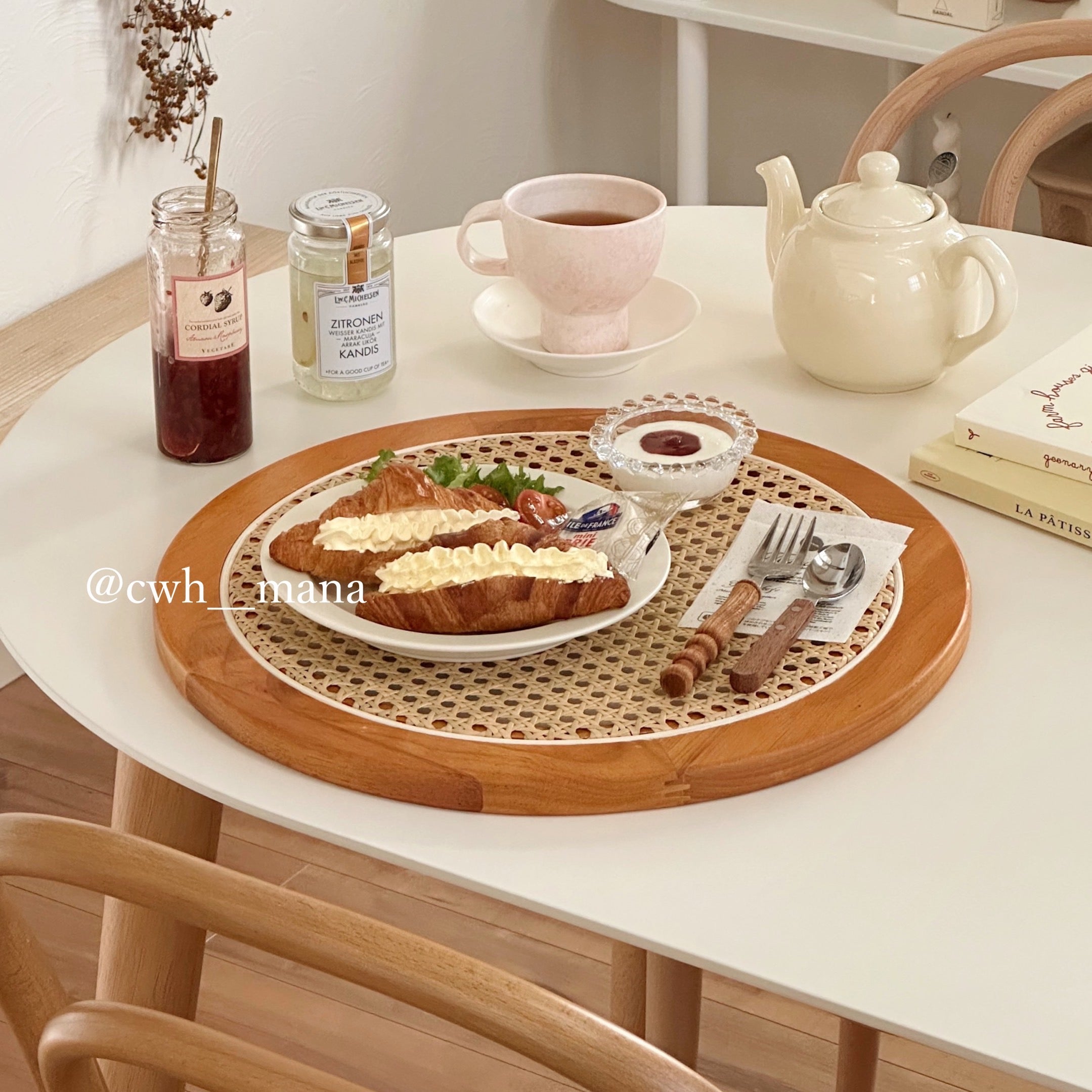 rattan round tray (3colors / 2sizes)