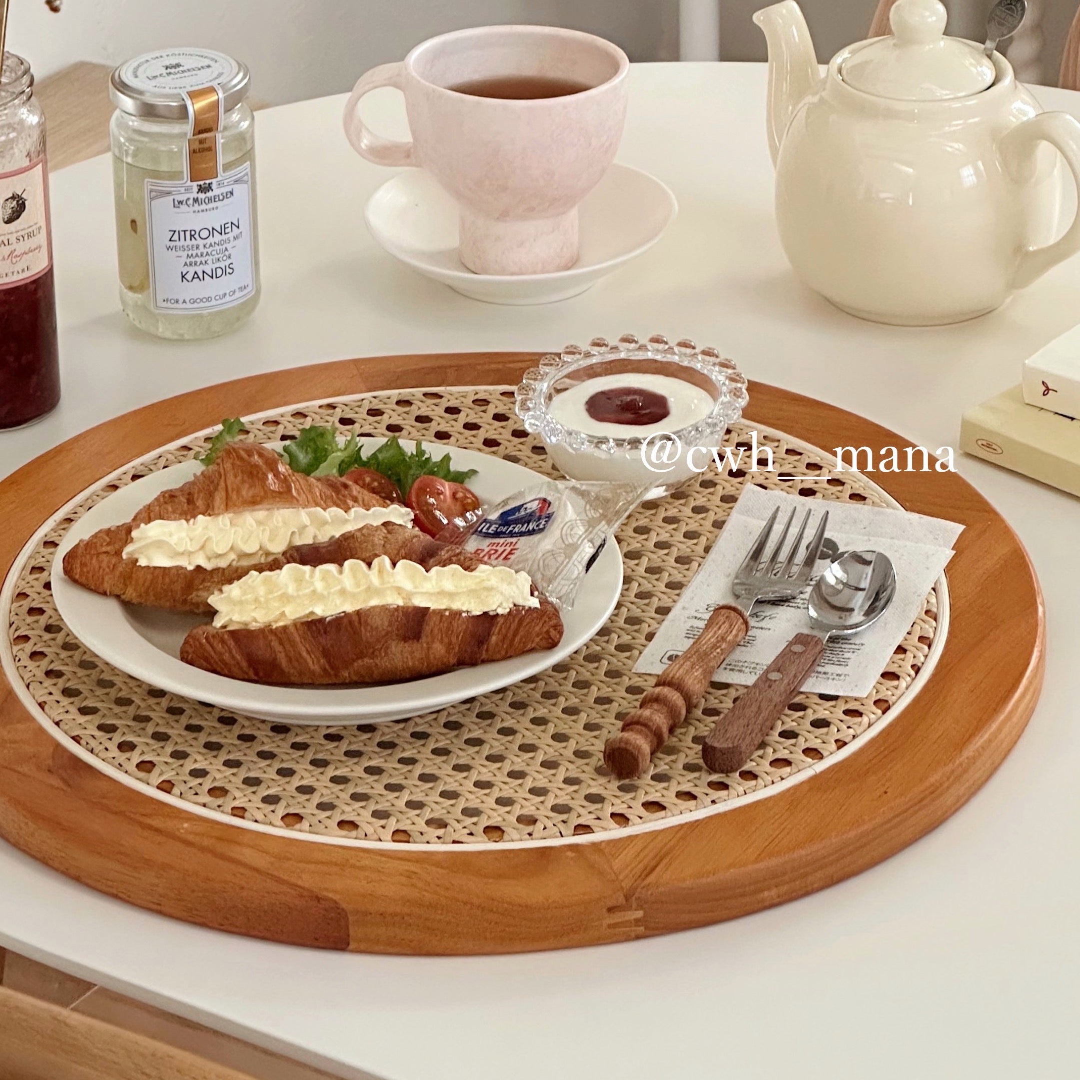 rattan round tray (3colors / 2sizes)