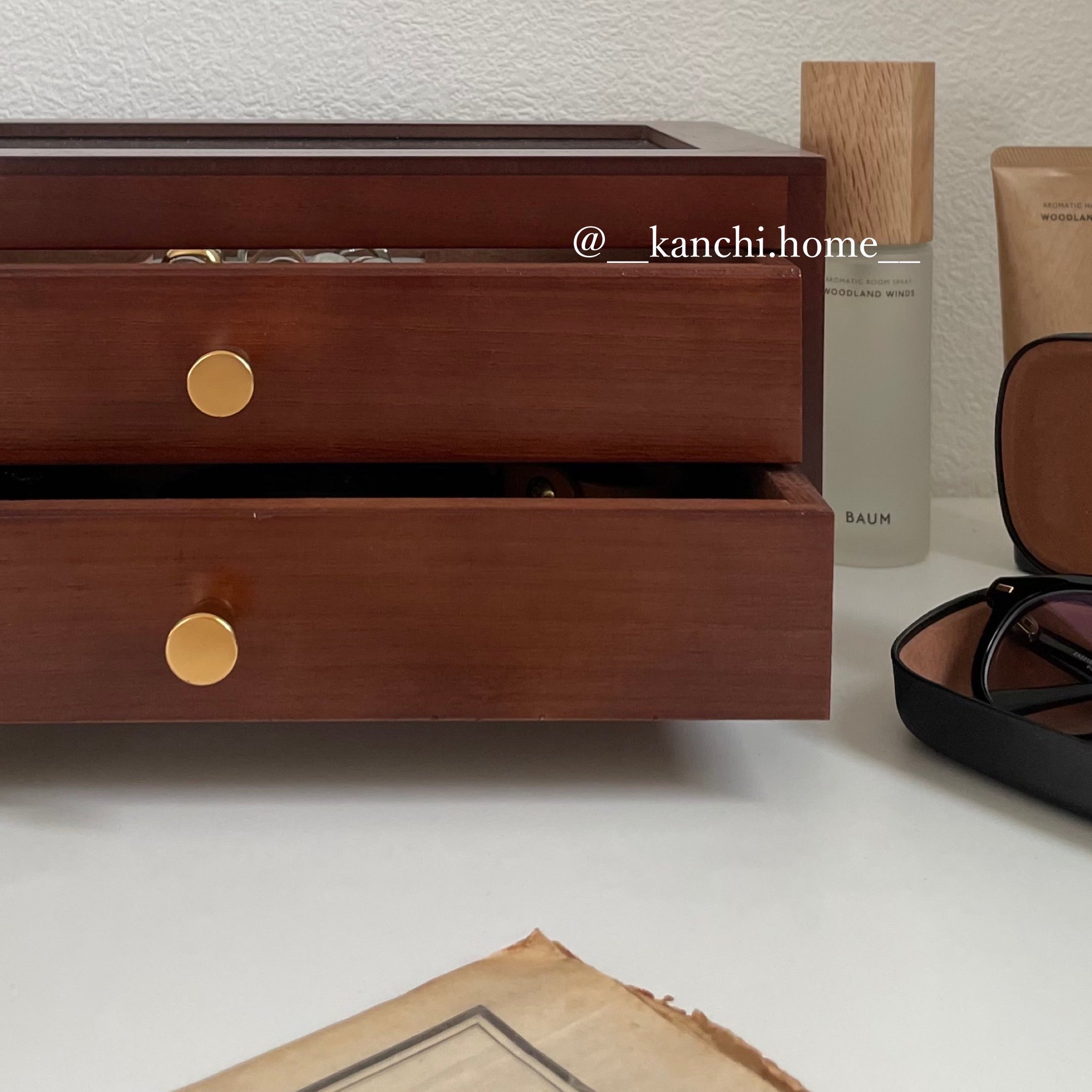 2size retro wood jewelry box
