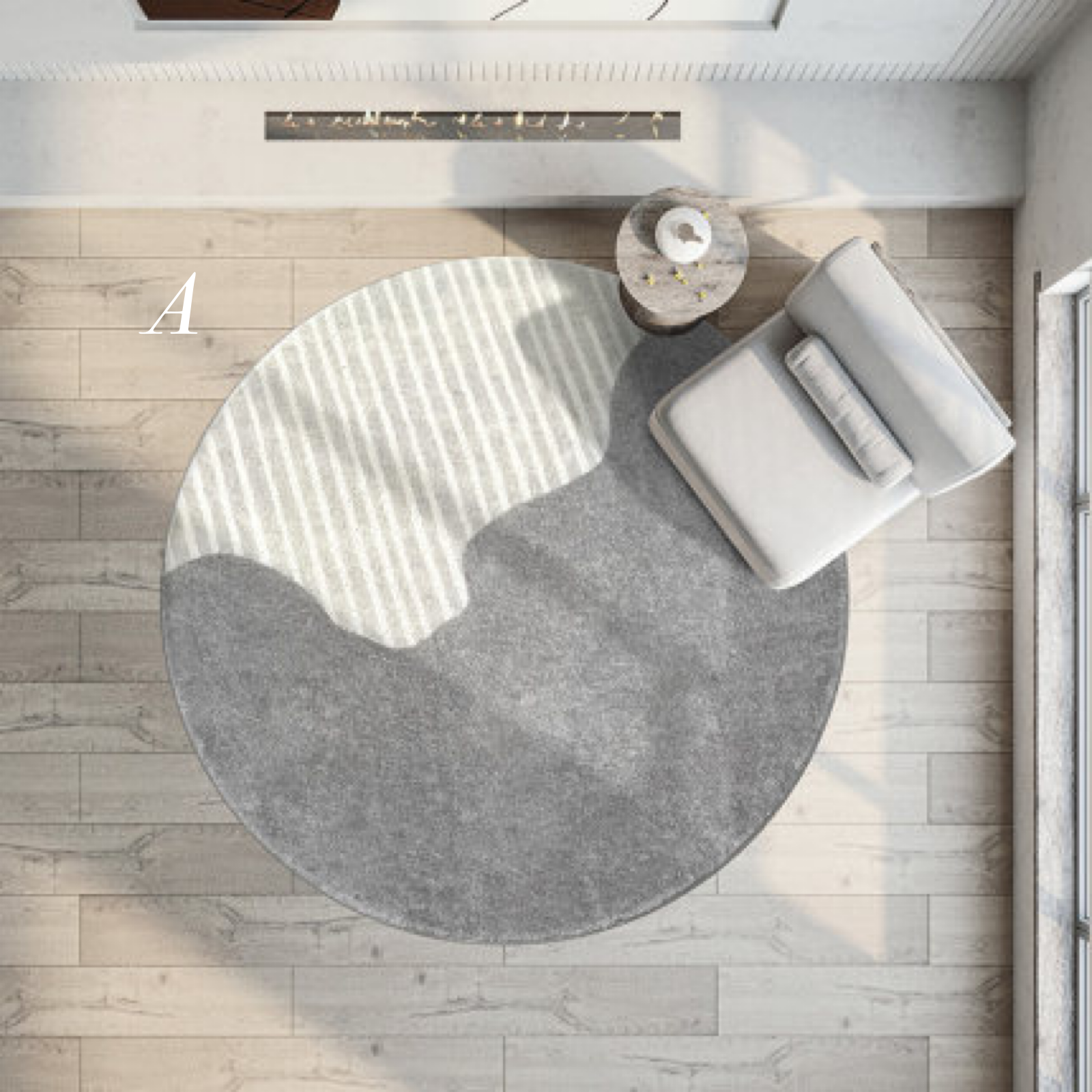gray 2design round carpet