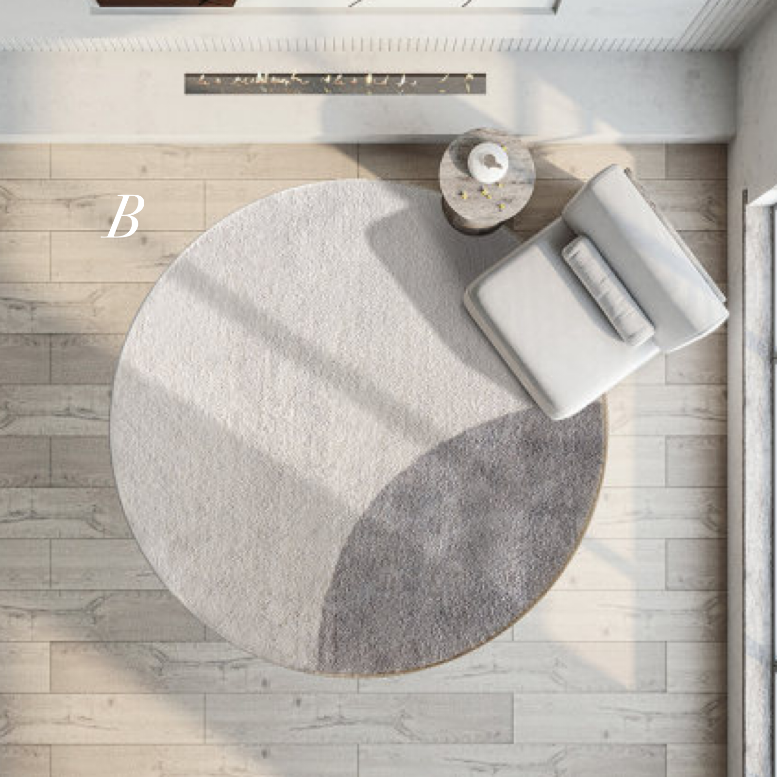 gray 2design round carpet