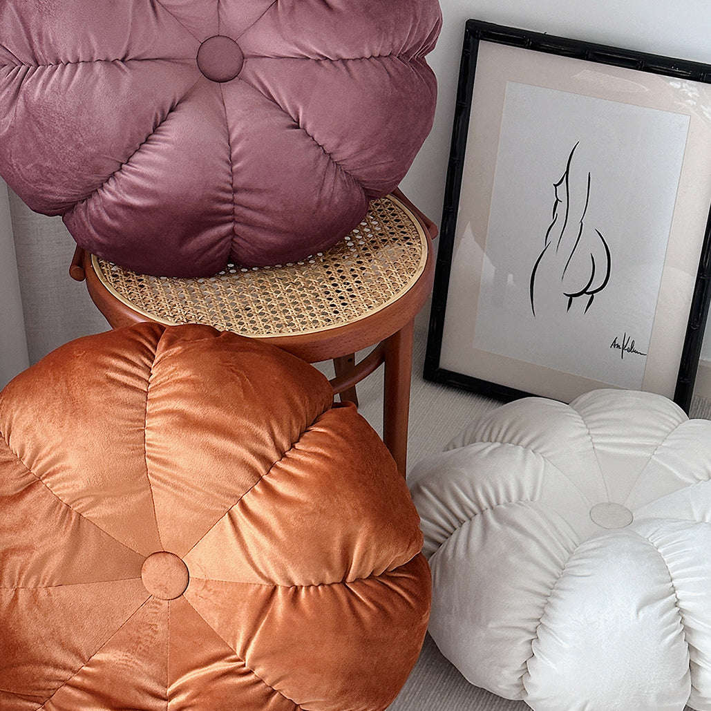 3color volume flower cushion