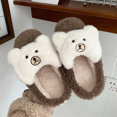 4color fur bear roomshoes