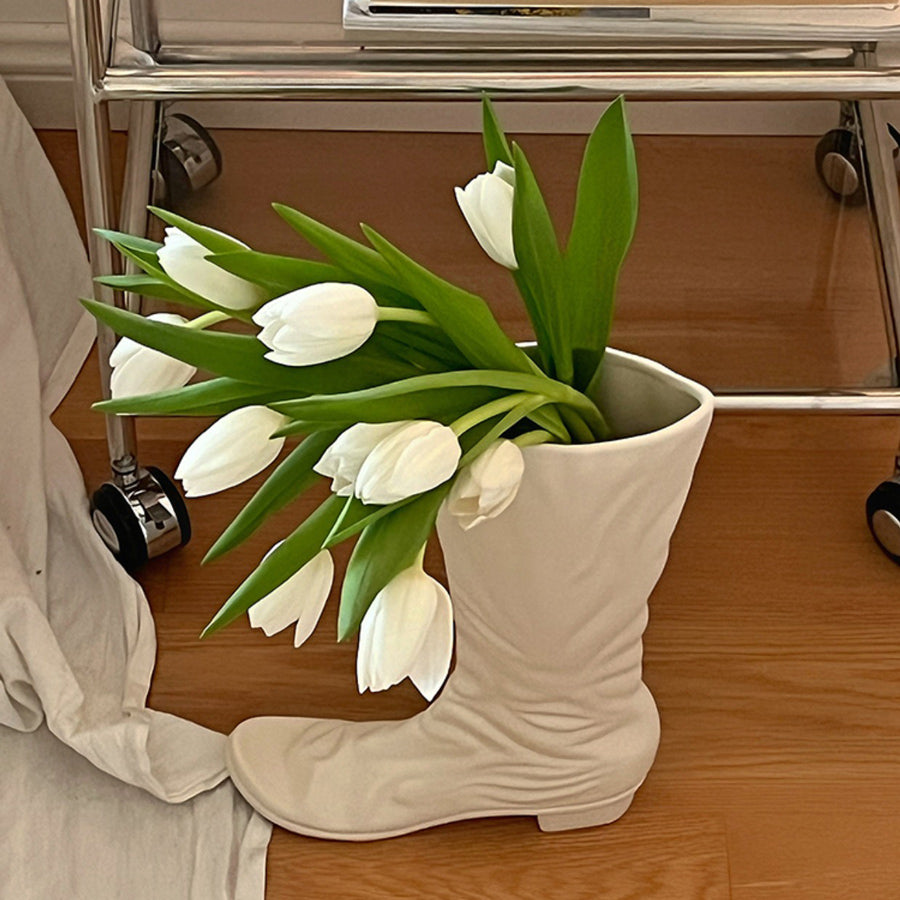 white boots vase
