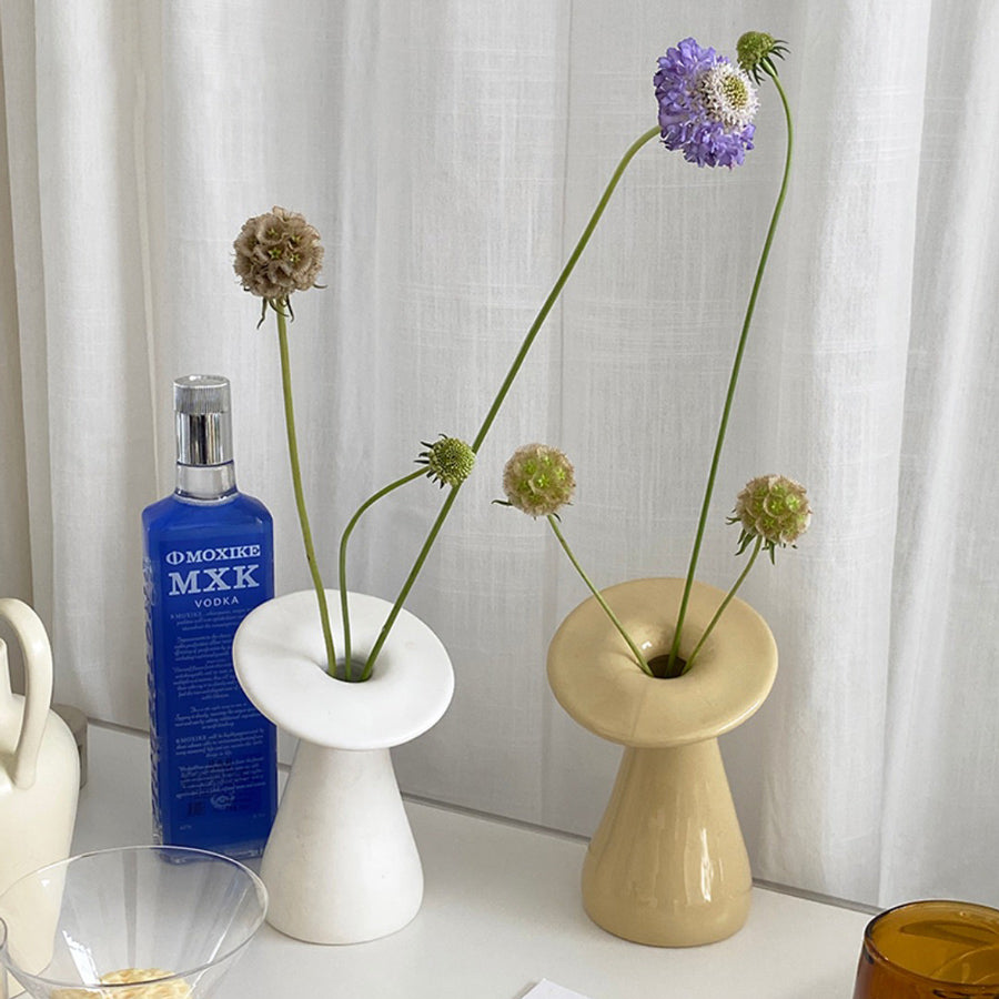 2color mushroom mold vase