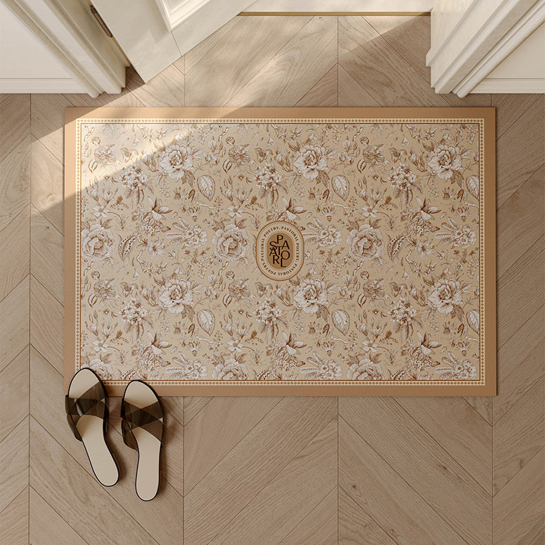 pastoral brown shadow flower door mat