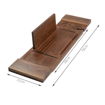 dark wood bath tray
