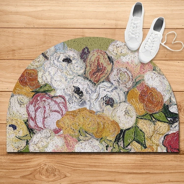 painting art flower door mat