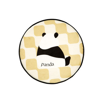 2color panda check round cushion
